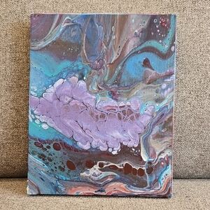 Abstract Canvas Art in Purple and Blue